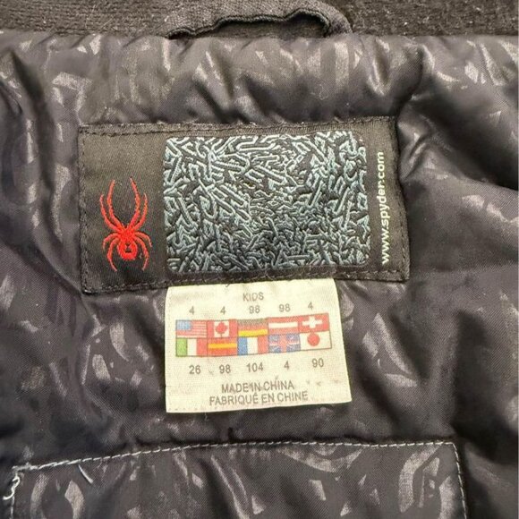 Boys/Kids Spyder Brand Winter Insulated Black and Red Ski/Snow Jacket-Size 4 - Picture 5 of 10